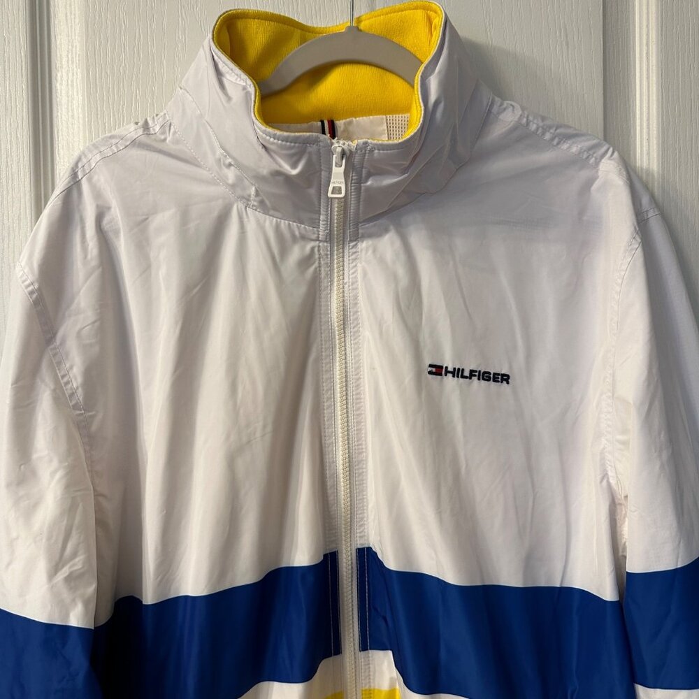 Tommy Hilfiger Archives Nautical Yacht Full Zip Retro Windbreaker Jacket XL Hood - Picture 4 of 12